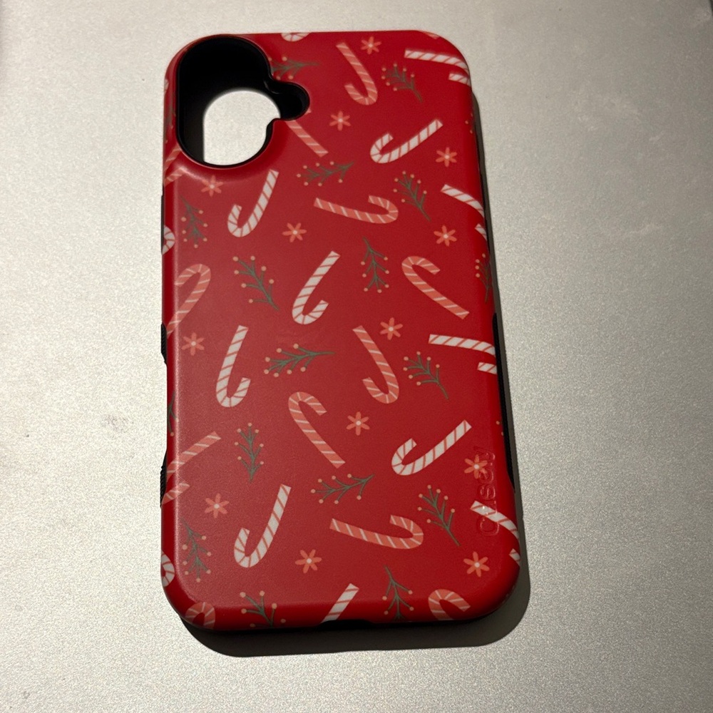 Casely Brand Red Candy Cane Phone Case. iPhone 16 plus